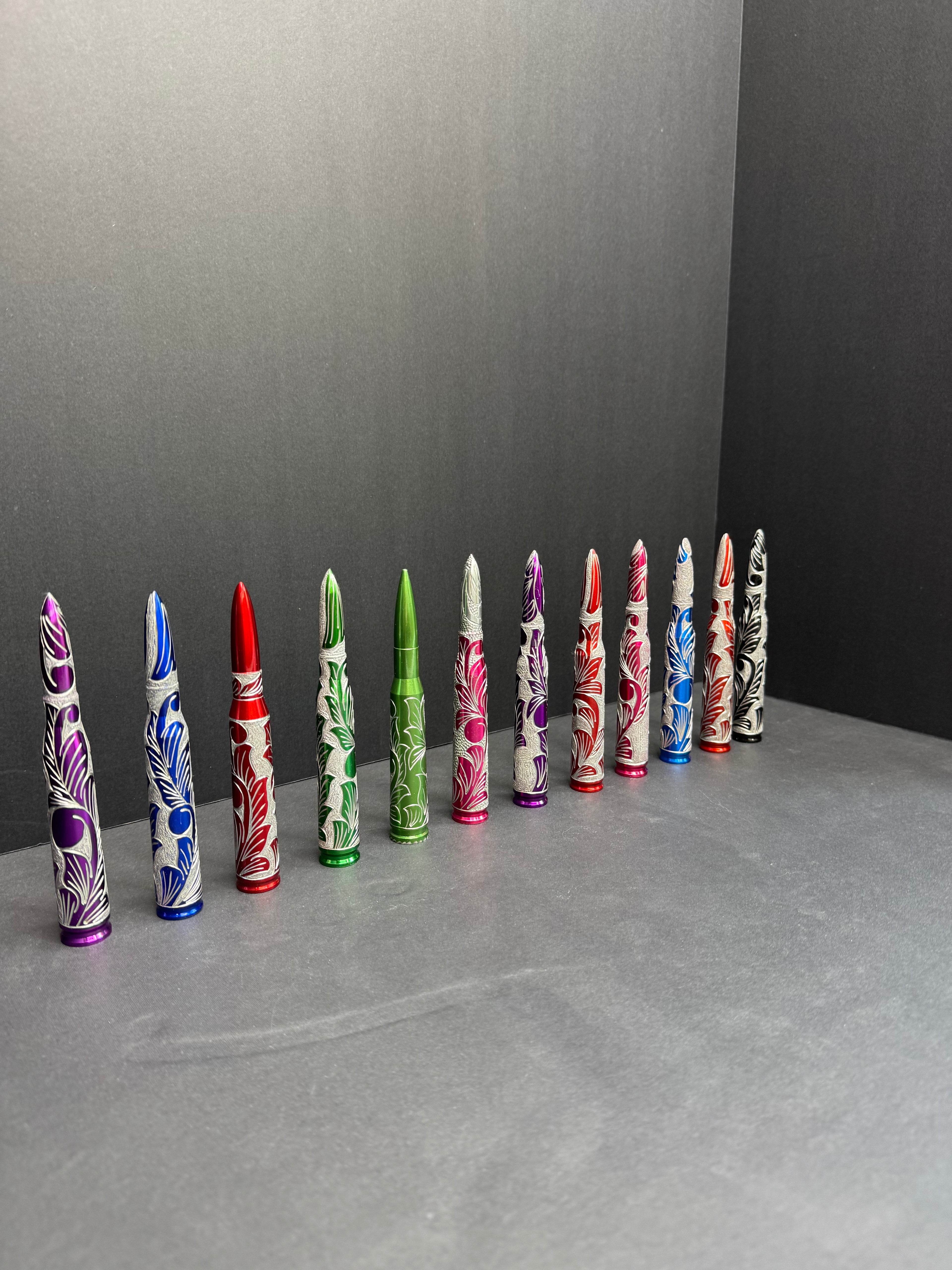 Hand Engraved Bullet Antennas