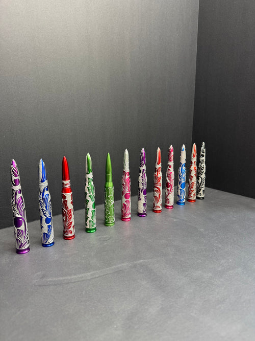 Hand Engraved Bullet Antennas