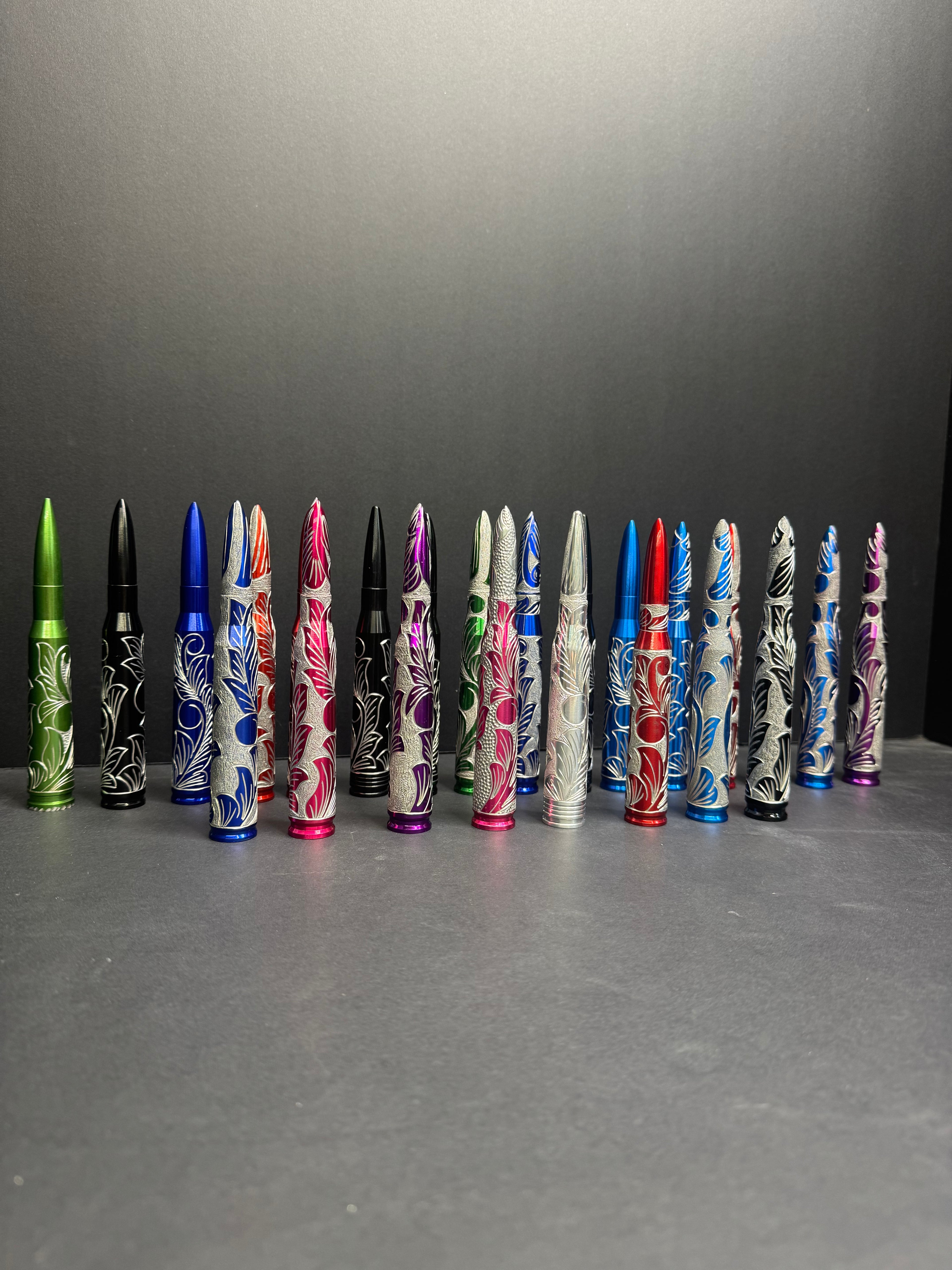 Hand Engraved Bullet Antennas